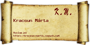 Kracsun Márta névjegykártya